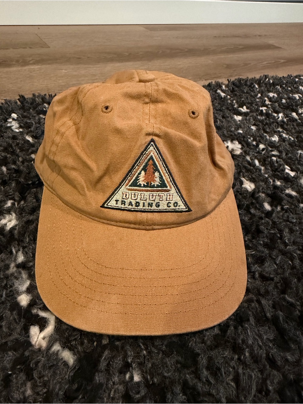 Duluth Trading Co Brown Canvas Hat with Mountain Patch